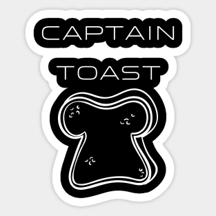 Captain Toast Typography White Design Sticker